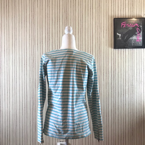 Maison Scotch Striped Shirt With Zippered Arms - Picture 6 of 8